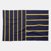 Deep Blue en Yellow Stripes Theedoek (Horizontaal)