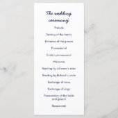 Deep Blue Galaxy huwelijksceremonie programma (Achterkant)