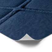 Deep Blue Geperste Grid Textuur Poster (Hoek)