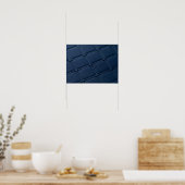 Deep Blue Geperste Grid Textuur Poster (Keuken)