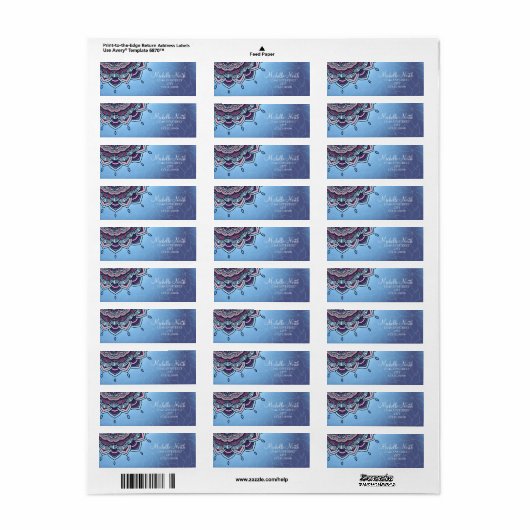 Deep Blue Glow Mandala ID361 Etiket (Full Sheet)