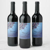 Deep Blue Glow Mandala ID361 Wijn Etiket (Flessen)