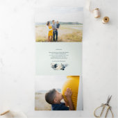 Deep Blue & Gold Joy kerstfoto Kaart (Binnen)