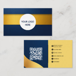 Deep Blue & Gold – Volledig  Elegant Design Visitekaartje