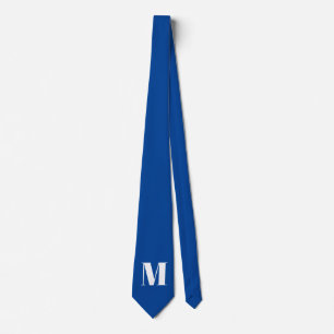 Deep Blue Initiaal Letter Monogram modern Stijlvol Stropdas