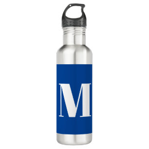 Deep Blue Initiaal Letter Monogram modern Stijlvol Waterfles