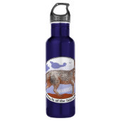 Deep Blue Island Fox Logo Steel Waterfles 24 oz Waterfles (Voorkant)