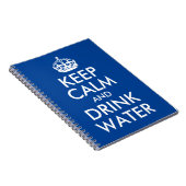 Deep Blue Keep Calm and Drink Water Log Notitieboek (Rechterzijde)
