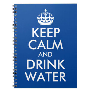 Deep Blue Keep Calm and Drink Water Log Notitieboek