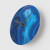 Deep Blue Lagoon Agate Ronde Klok (Hoek)