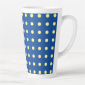Deep Blue Lichtgele Polka Dots Trendy Latte Mok (Rechts)