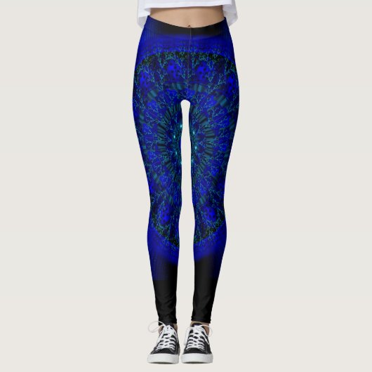 Deep Blue mandala leggings (Voorkant)