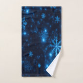 Deep Blue met Bright Snowflakes-doekset Bad Handdoek (Handdoek)