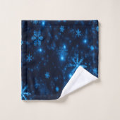 Deep Blue met Bright Snowflakes-doekset Bad Handdoek (Wasdoekje)