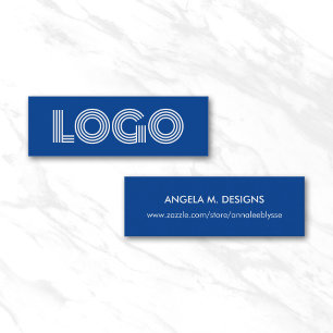 Deep Blue Modern Minimalistisch Logo Online Winkel Mini Visitekaartje