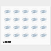 Deep Blue, Modern Wedding Ronde Sticker (Vel)