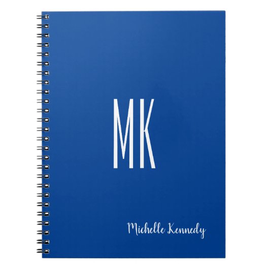 Deep Blue Monogrammed Professional, persoonlijk Notitieboek (Voorkant)