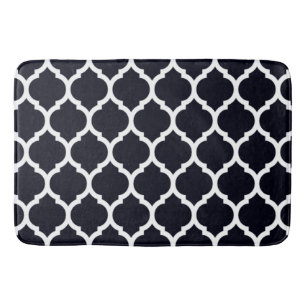 Deep Blue Moroccan Quatrefoil Pattern Badmat
