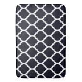 Deep Blue Moroccan Quatrefoil Pattern Badmat (Voorkant Verticaal)