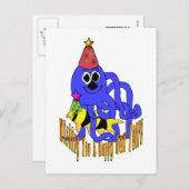 Deep Blue Nieuwjaar Feestdagenkaart (Voorkant / Achterkant)