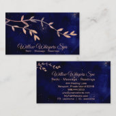 *~* Deep Blue Night Sky Botanical Willow Branch Visitekaartje (Voorkant / Achterkant)