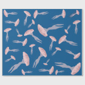 Deep Blue Ocean Jellyfish Patroon Cadeaupapier (Vlak)