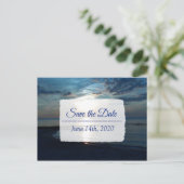 Deep Blue Ocean Sunset Save the Date Briefkaart (Staand voorkant)