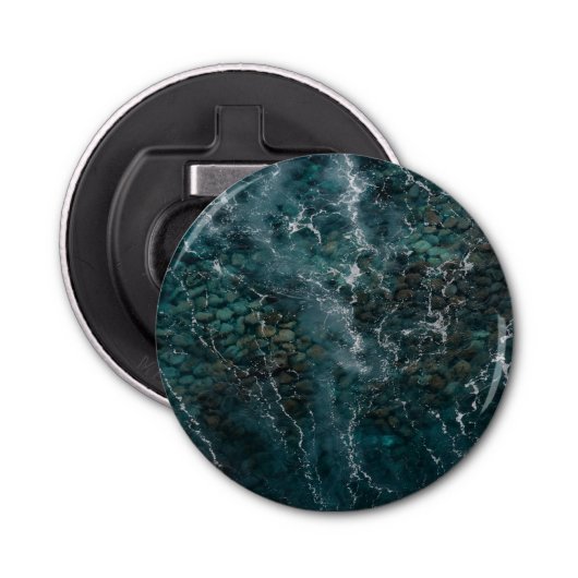 Deep blue ocean texture button flesopener (Voorkant)