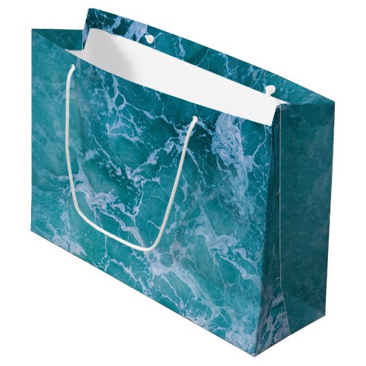 Deep Blue Ocean Waves Beach Groot Cadeauzakje (Voorkant Gekanteld)