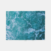 Deep Blue Ocean Waves Fleece Deken (Voorkant (Horizontaal))