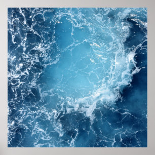 Deep Blue Ocean Waves Fotografie Poster