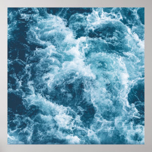 Deep Blue Ocean Waves Fotografie Poster