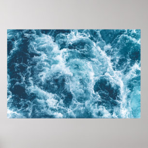 Deep Blue Ocean Waves Fotografie Poster
