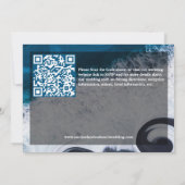 Deep Blue Ocean Waves Moderne Strand Bruiloft QR C (Achterkant)