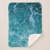 Deep Blue Ocean Waves Sherpa Deken (Voorkant)