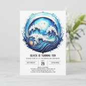 Deep Blue Ocean Waves Verjaardag Kaart (Staand voorkant)