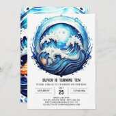 Deep Blue Ocean Waves Verjaardag Kaart (Voorkant / Achterkant)