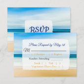 Deep Blue Ocean Wedding RSVP-kaart RSVP Kaartje (Voorkant / Achterkant)