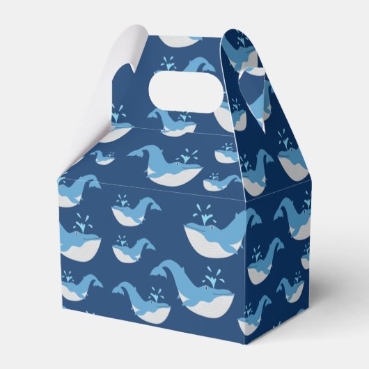 Deep Blue Ocean Whale Patroon Bedankdoosjes (Voorkant Zijde)