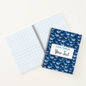 Deep Blue Ocean Whale Pattern School Notitieboek (Binnen)