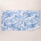 Deep Blue Octo Beach Towel Strandlaken (Voorkant)