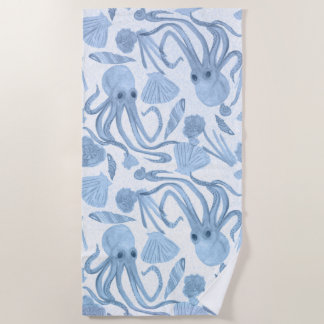 Deep Blue Octo Beach Towel Strandlaken
