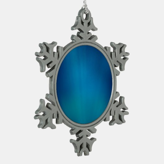 Deep Blue Onderwater Glow Tin Sneeuwvlok Ornament (Links)