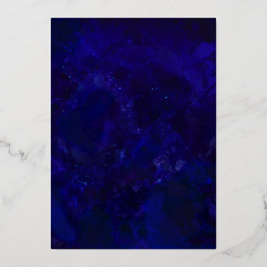 Deep Blue Paars Geode Roos Gold Agate Modern Folie Uitnodiging (Achterkant)