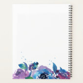 Deep Blue Paars Moody Twilight Floral Wedding Planner (Achterkant)