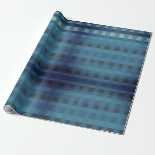 Deep Blue Plaid, Gingham patroon inpakpapier