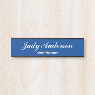 Deep Blue Professional Plain Claasical Handwriting Deurbordje