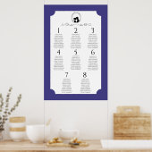 Deep Blue Regency Seating Chart Poster 3 of 3 (Cuisine)