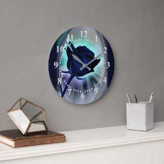 Deep blue rose grote klok