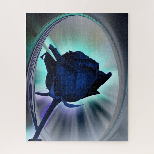 Deep blue rose legpuzzel (Verticaal)